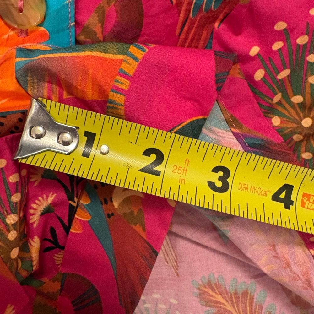 FARM Rio Macaw Party Pink Belted Puff Sleeve Romper - Picture 12 of 12